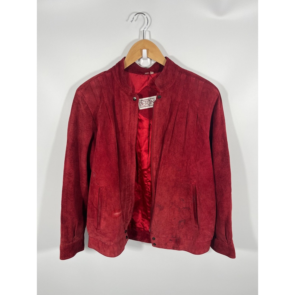Vintage Leather Suede Womens Jacket M Red‎ Western Rodeo Festival 90s Concert